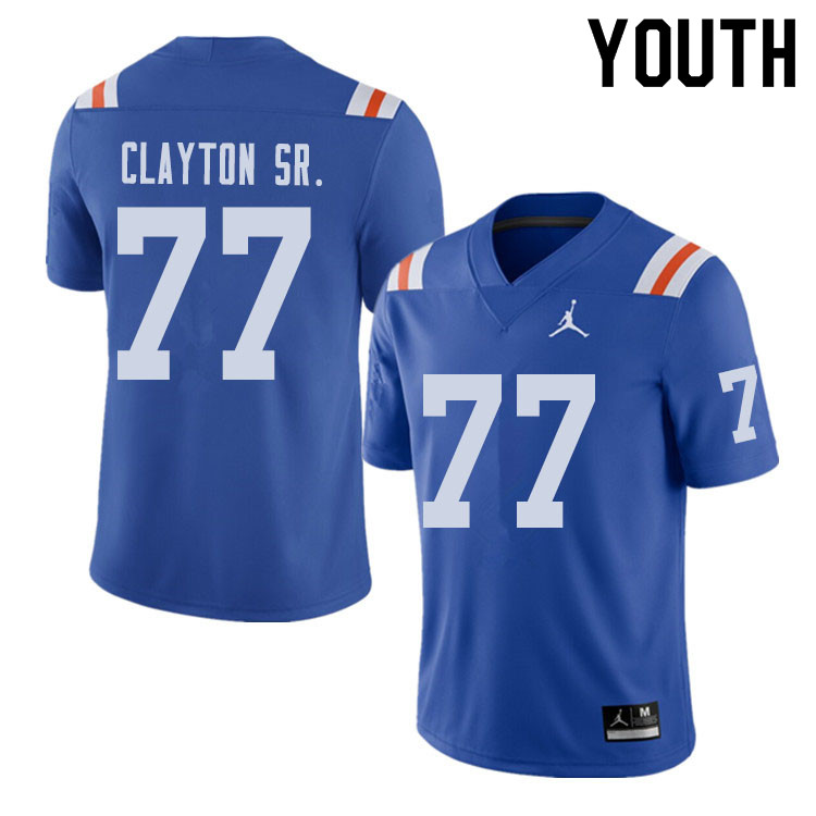 Jordan Brand Youth #77 Antonneous Clayton Sr. Florida Gators Throwback Alternate College Football Je